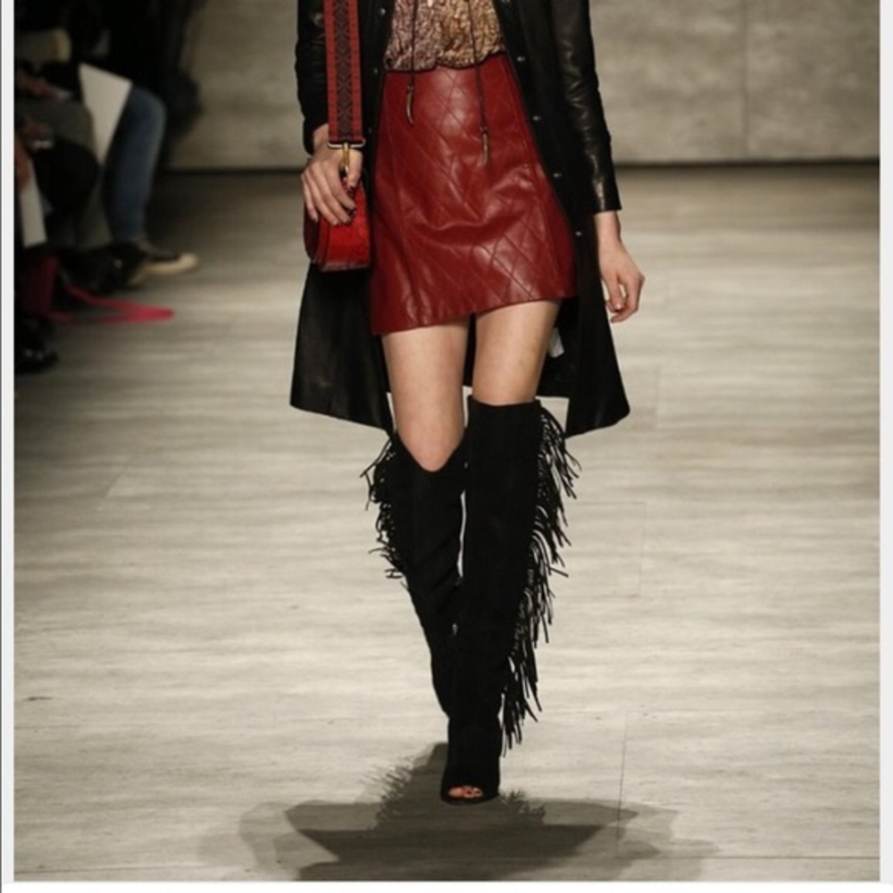 Sale! Rebecca minkoff 8.5 fringe black suede boots